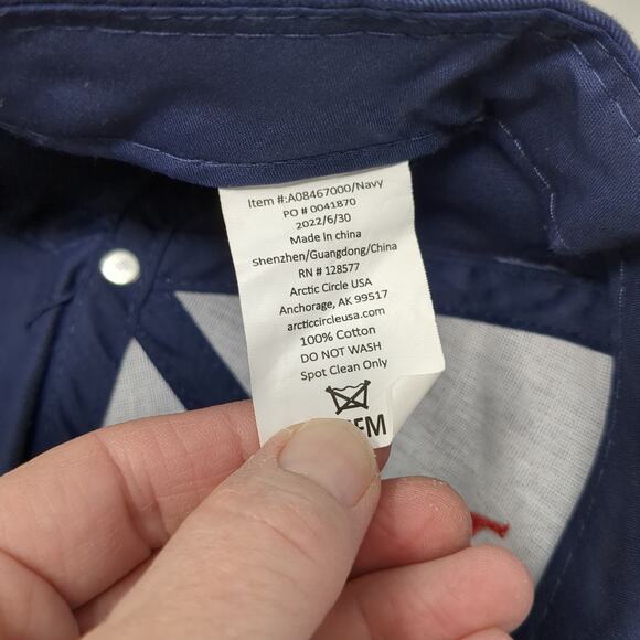 Alaska Strapback Baseball Cap Blue One Size Adjustable Embroidered Arctic Circle - Picture 8 of 9